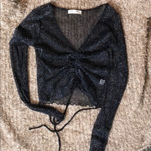 Sparkly adjustable see thru top 👀